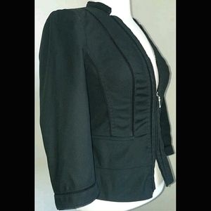 Rare WHBM Hour Glass Fit Zip Blazer White House Black Market Business Casual 4